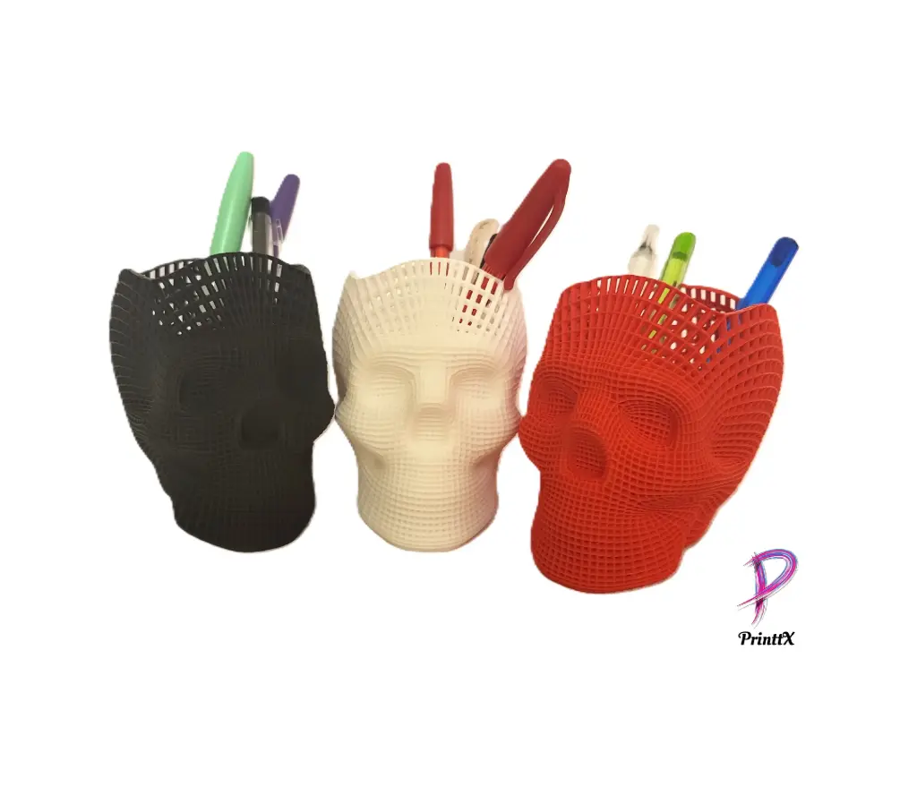 Skull Pencil Pot (Black)